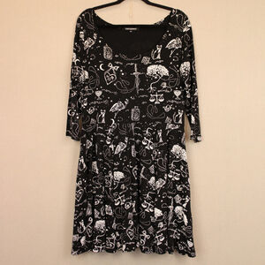 Thief & Bandit Spellbound black twirl fit n flair dress-XL